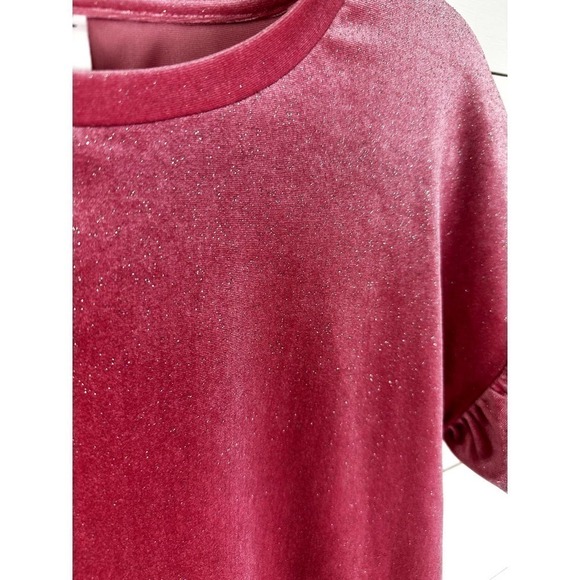 Pre-Loved Mauve Pink velvet glitter Old Navy top sz-xs - Picture 2 of 5
